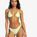 Solid Halter Triangle Bikini Top - Glow