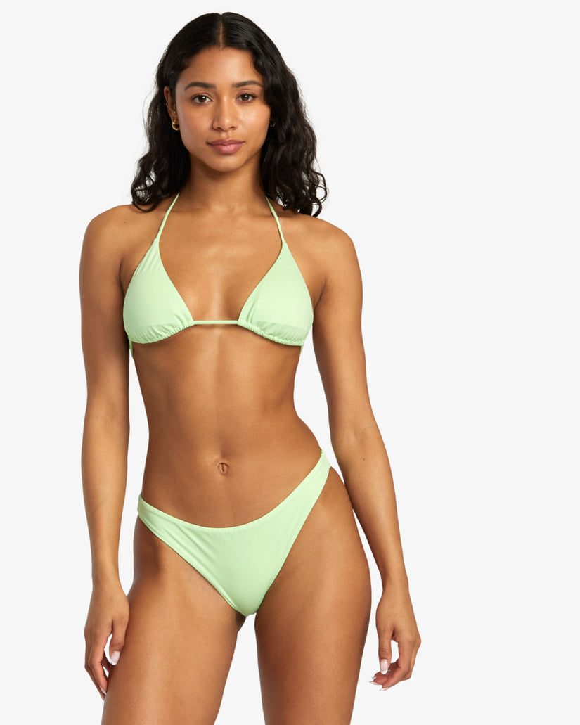 Solid Halter Triangle Bikini Top - Glow