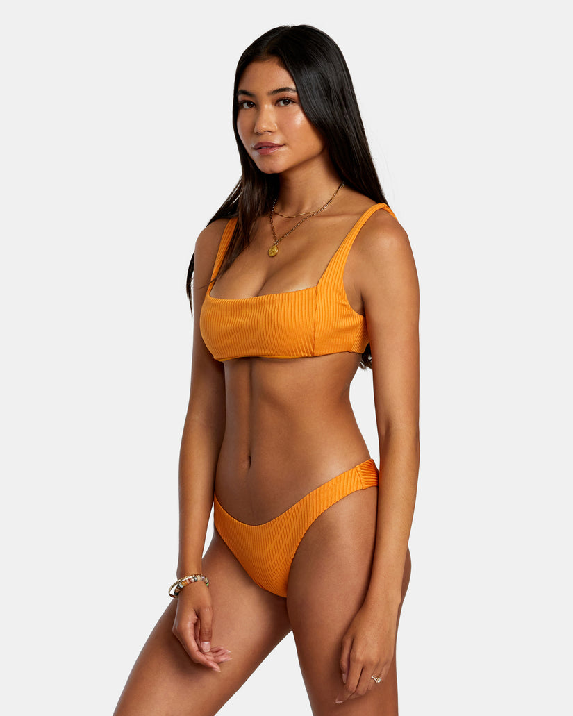 Tangerine Shimmer Bralette Bikini Top - Tangerine