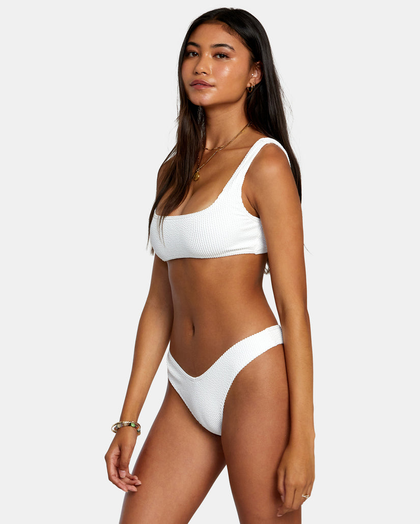 Grooves Texture Bralette Bikini Top - Whisper White