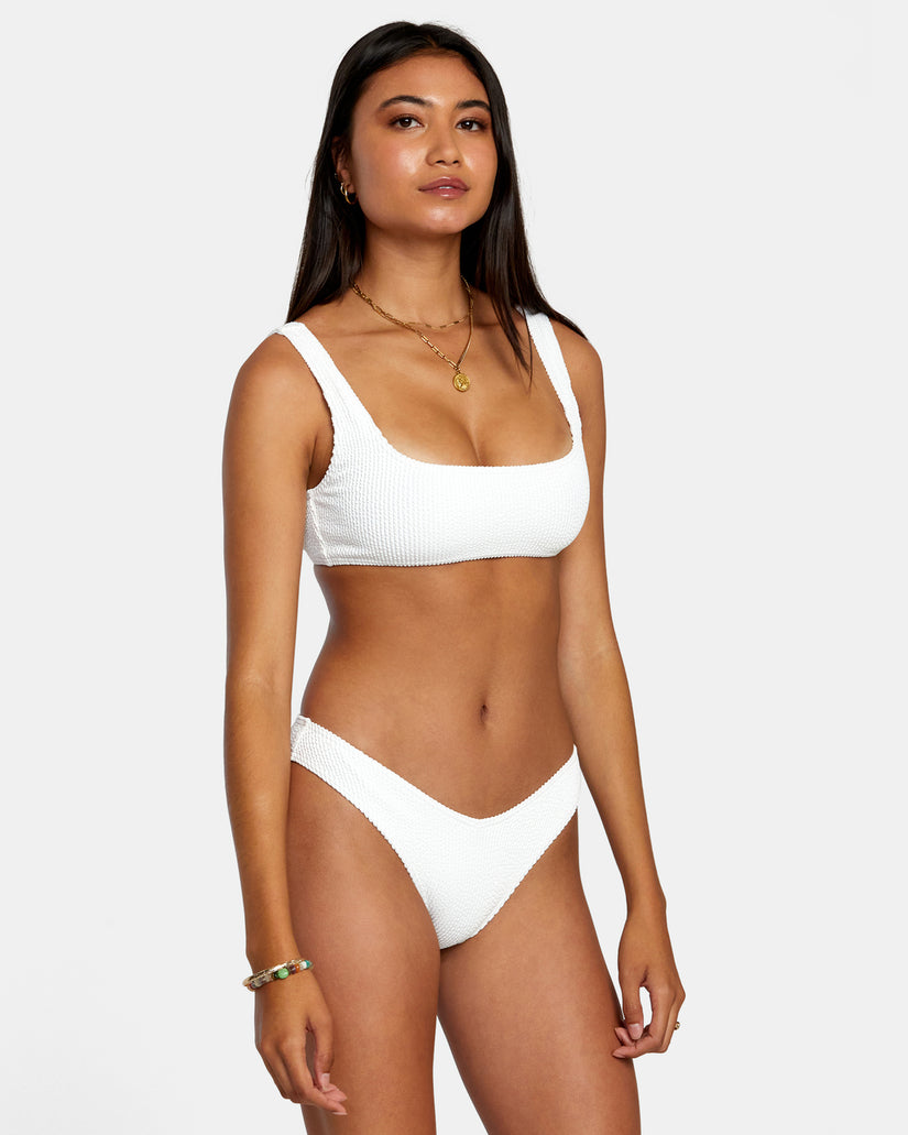 Grooves Texture Bralette Bikini Top - Whisper White