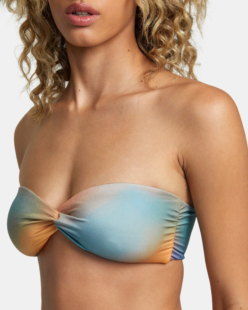 Sunset Rose Machado Bandeau Bikini Top - Multi