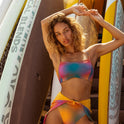Sunset Rose Machado Crossback Bikini Top - Multi