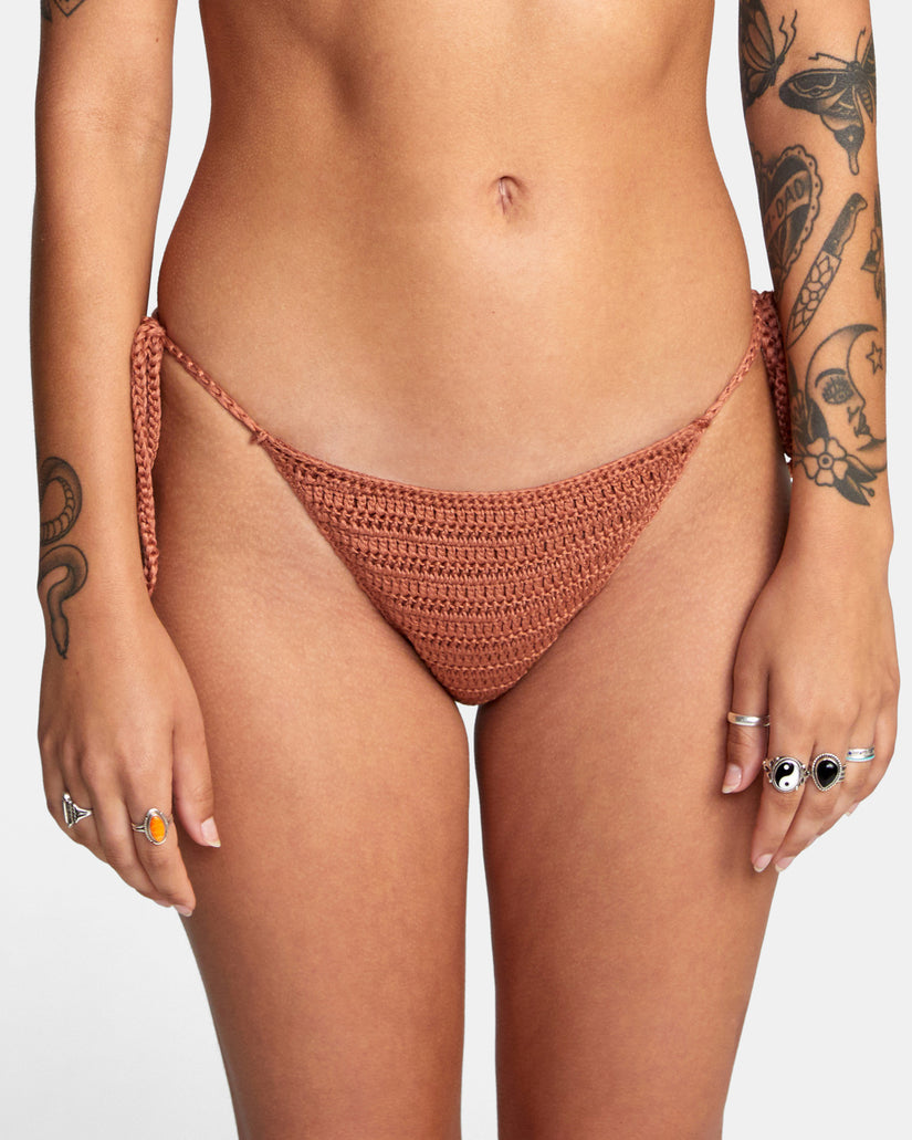 Westside Cheeky Crochet Bikini Bottoms - Burnt Copper
