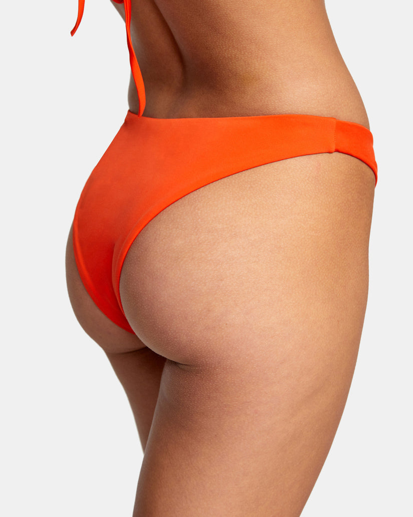 Solid French Bikini Bottoms - Red Orange
