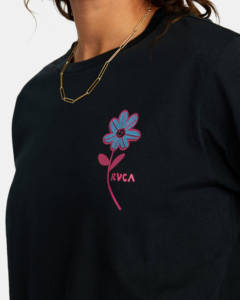 Happy Daisy Long Sleeve T-Shirt - RVCA Black