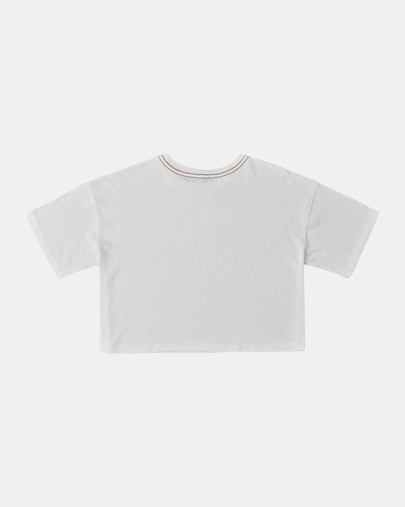 Happy Hour Boyfriend Crop T-Shirt - Vintage White