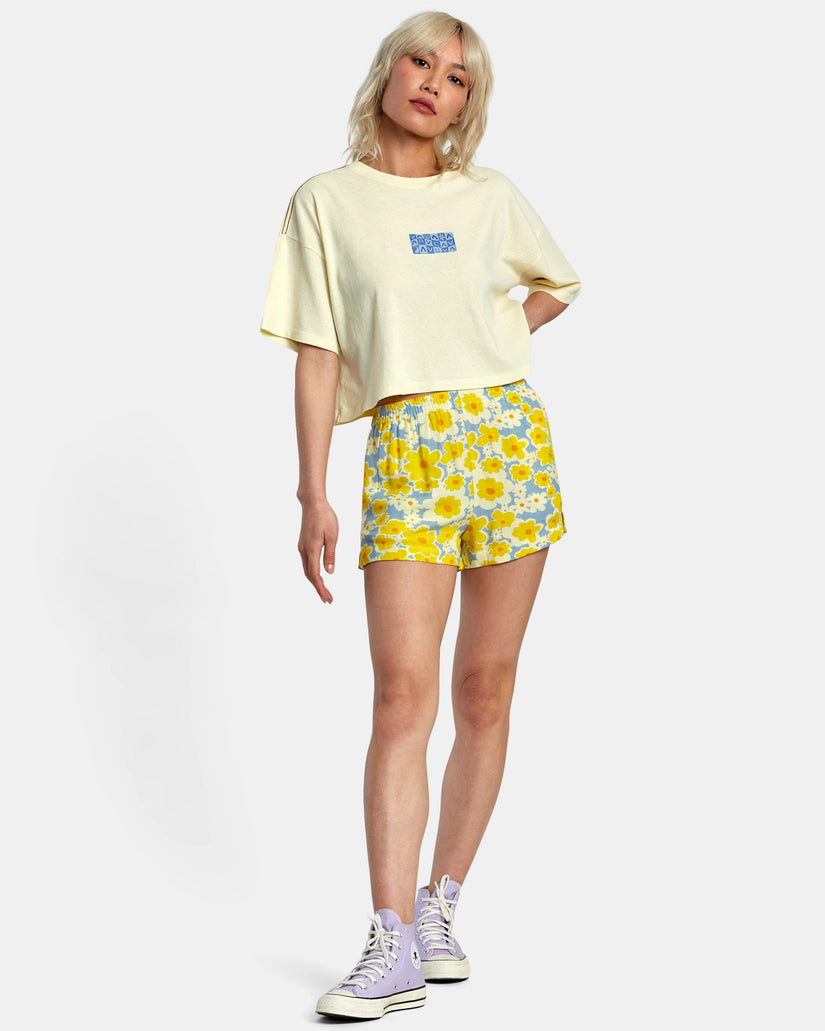 Good Times Boyfriend Crop T-Shirt - Lemon