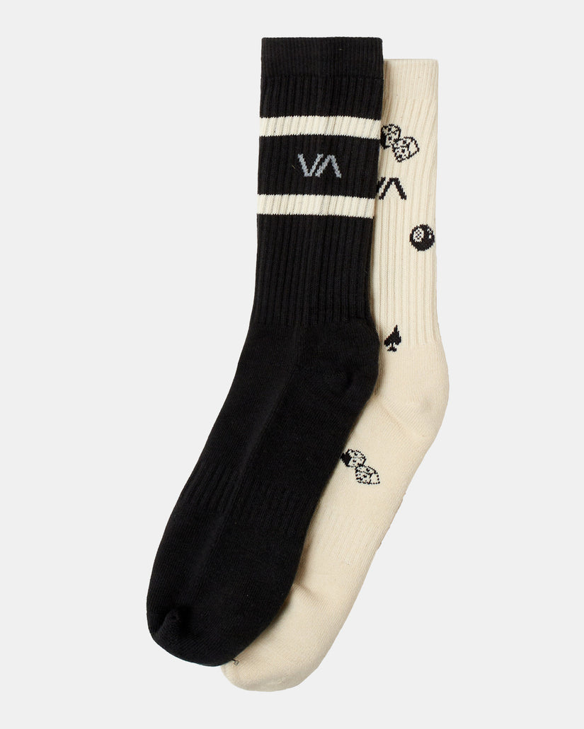 RVCA Dice Socks 2 Pack - Black/White