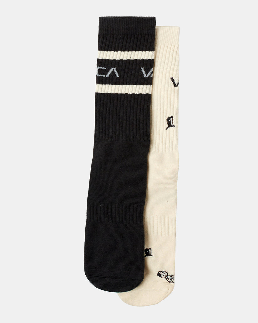 RVCA Dice Socks 2 Pack - Black/White