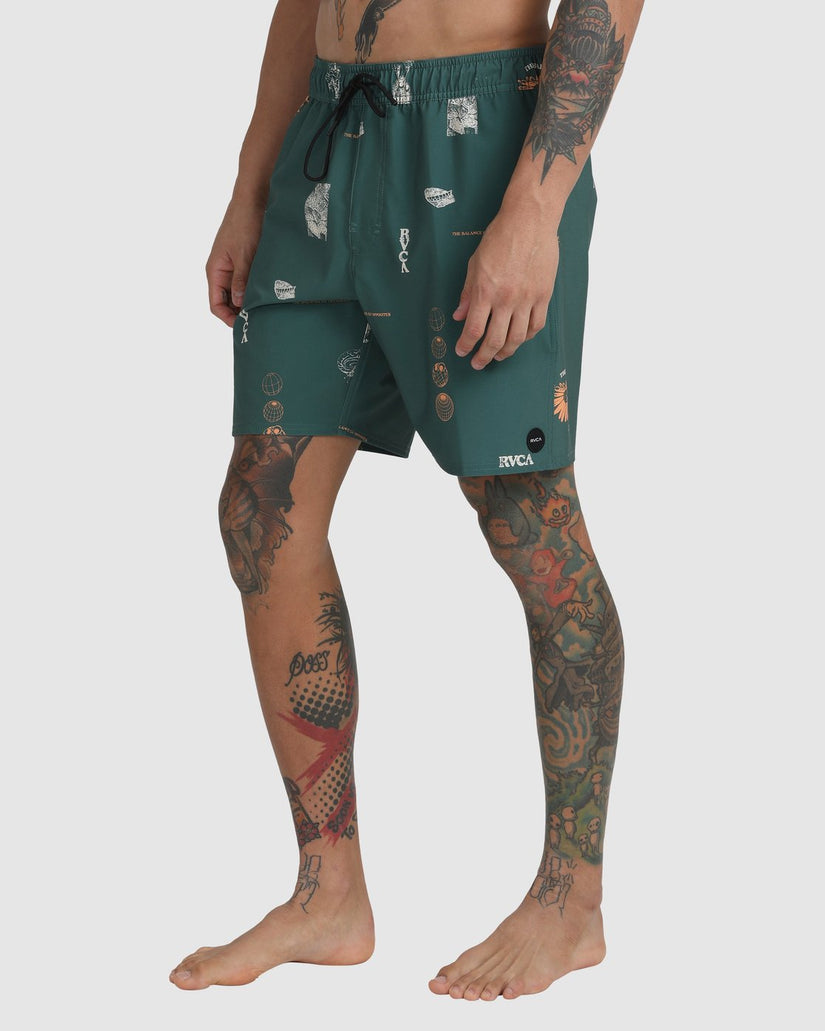 VA Pigment Elastic Waist Boardshorts 17" - Forest