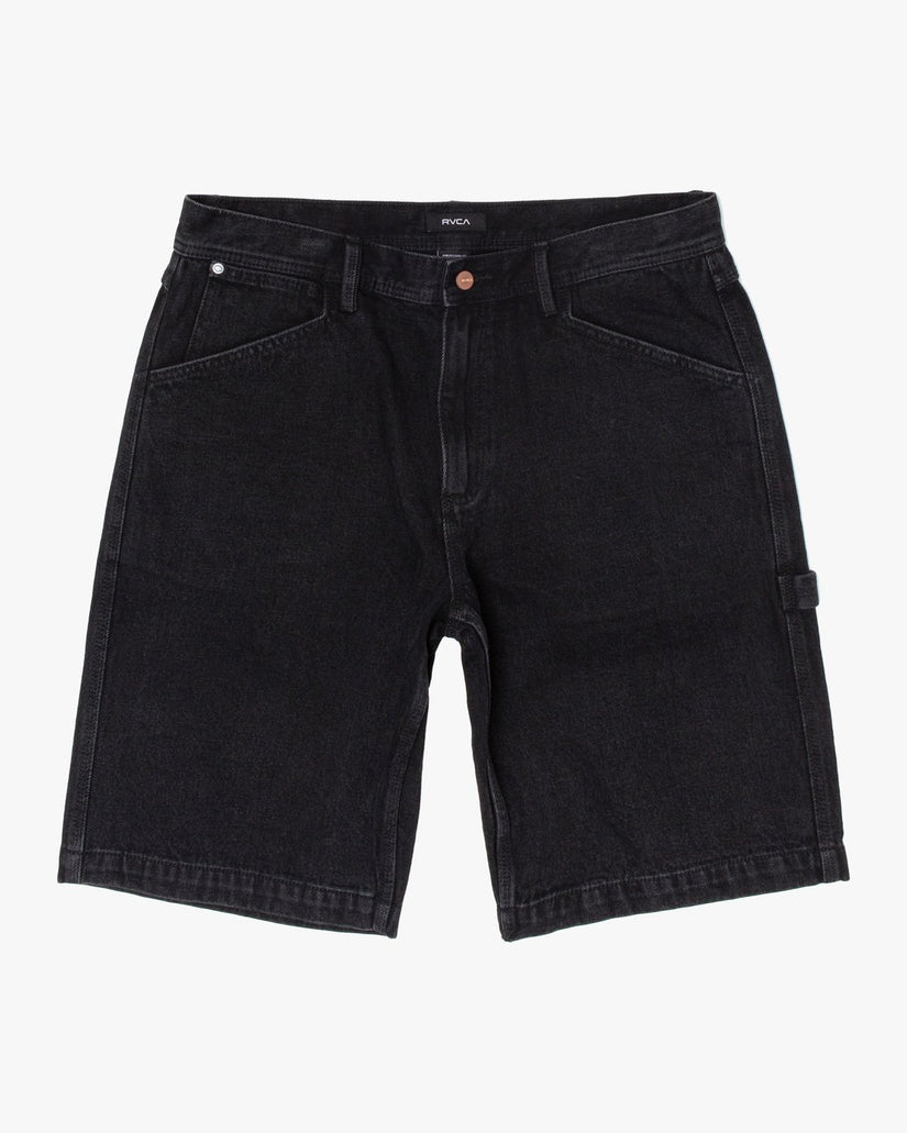 Chainmail Denim Shorts - Black Rinse