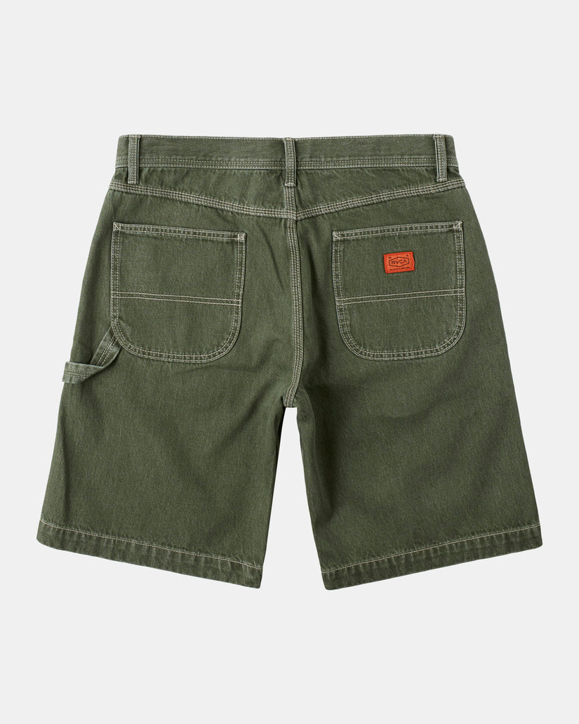 Chainmail Denim Shorts - Cactus Wash