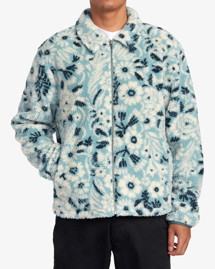 Groove Zip-Up Sherpa Jacket - Spinach