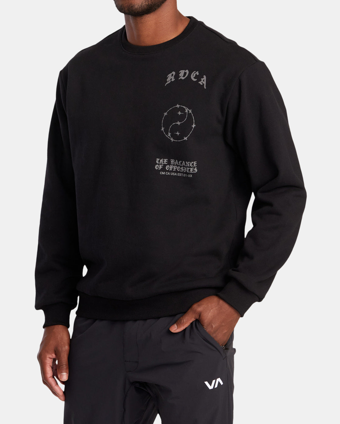 VA Barb Crew Neck Sweatshirt - Black