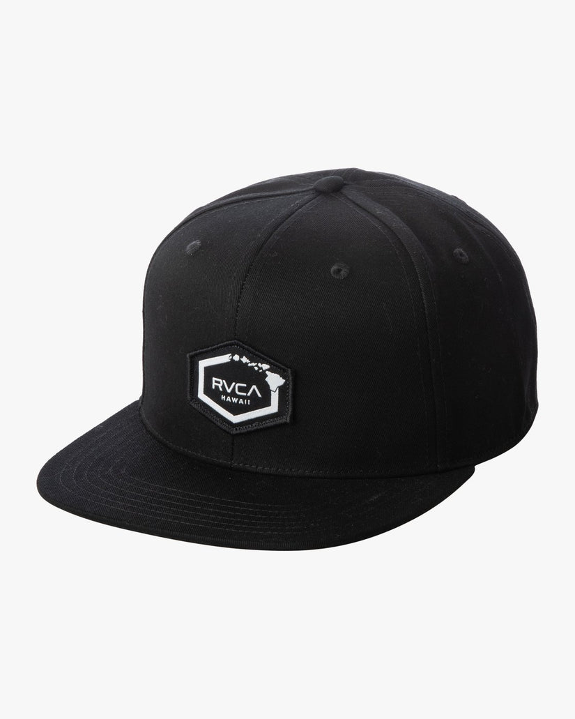 Island Hex Snapback Hat - Black