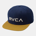 RVCA Twill Snapback II Hat - Navy Tan