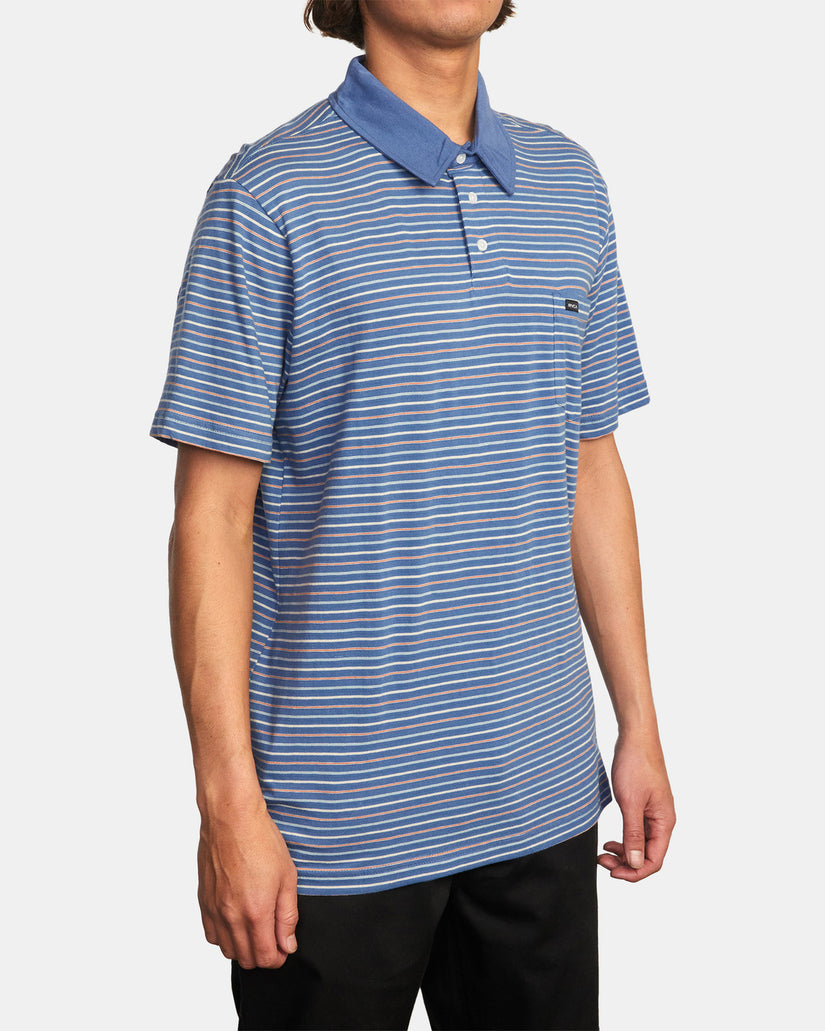 Cassady Stripe Polo Shirt - Royal