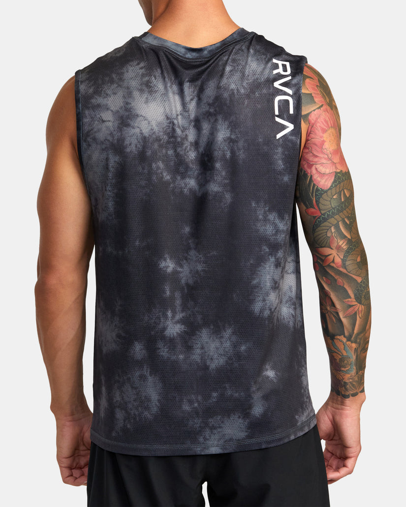 Sport Vent Muscle Tank Top - RVCA Black Tie Dye