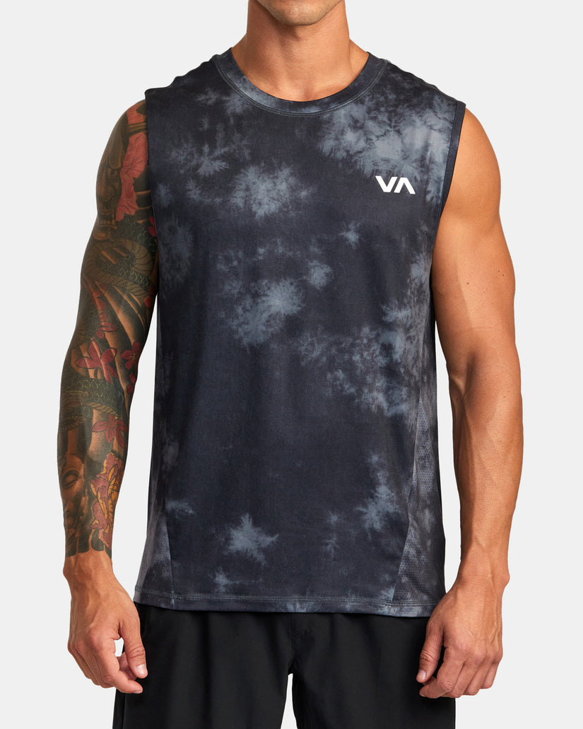 Sport Vent Muscle Tank Top - RVCA Black Tie Dye