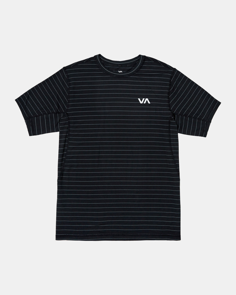 Sport Vent Stripe Technical Short Sleeve Top - Black