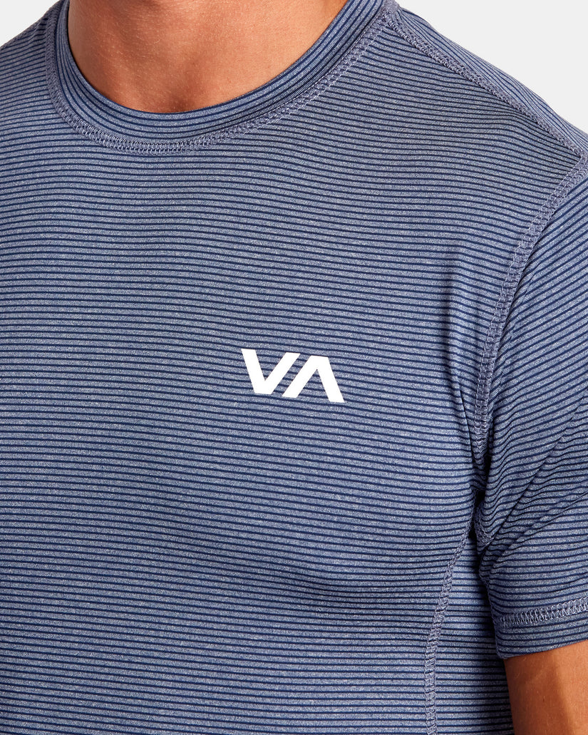 Sport Vent Stripe Technical Short Sleeve Top - Army Blue