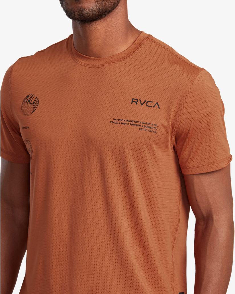 RVCA Runner Technical Short Sleeve Top - Terracotta