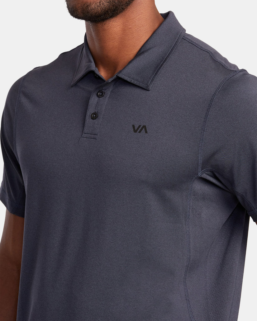 VA Sport Vent Technical Polo Shirt - Navy Heather