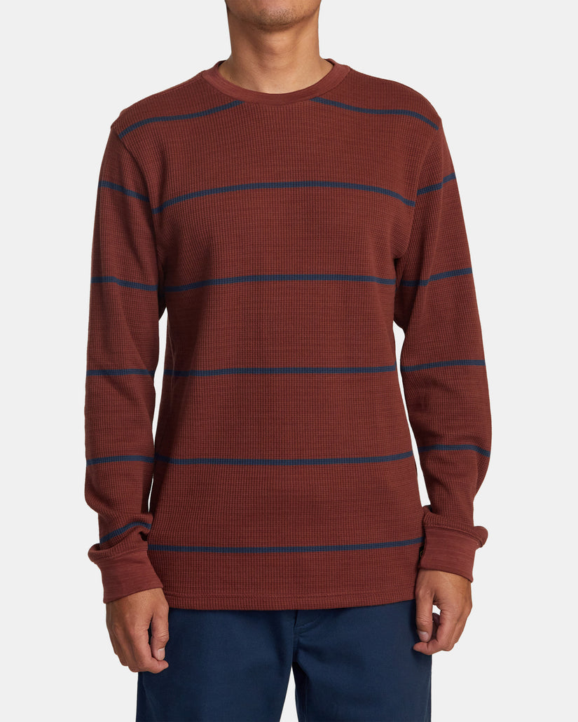 Day Shift Thermal Stripe Long Sleeve - Red Earth –