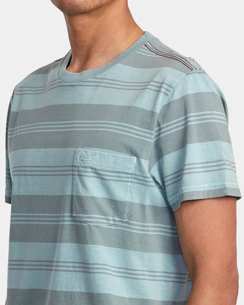 PTC Stripe Short Sleeve Knit - Light Blue