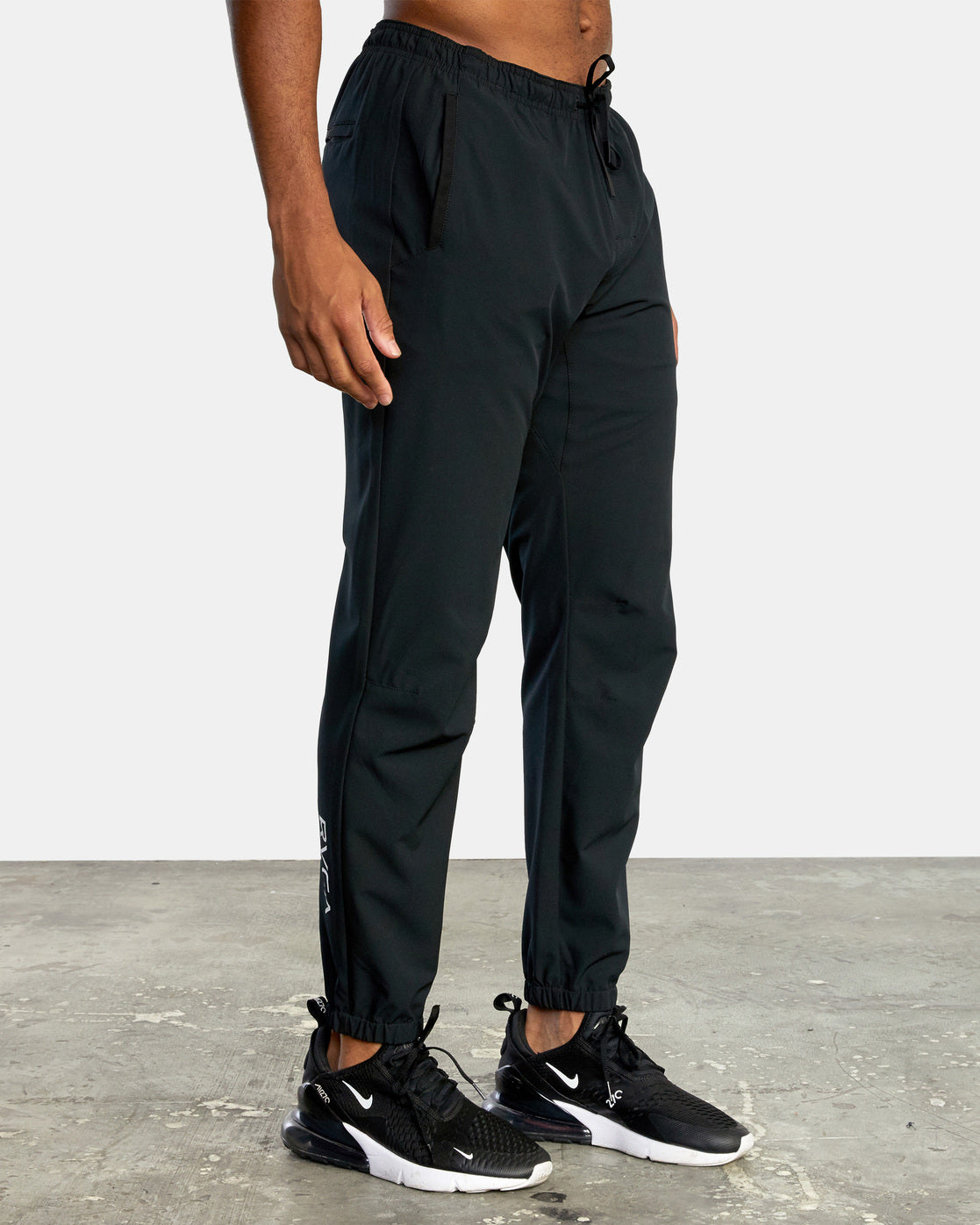 Mens NBN Gear Elastic Waist Drawstring Track Pants - Black/White, Size L |  eBay