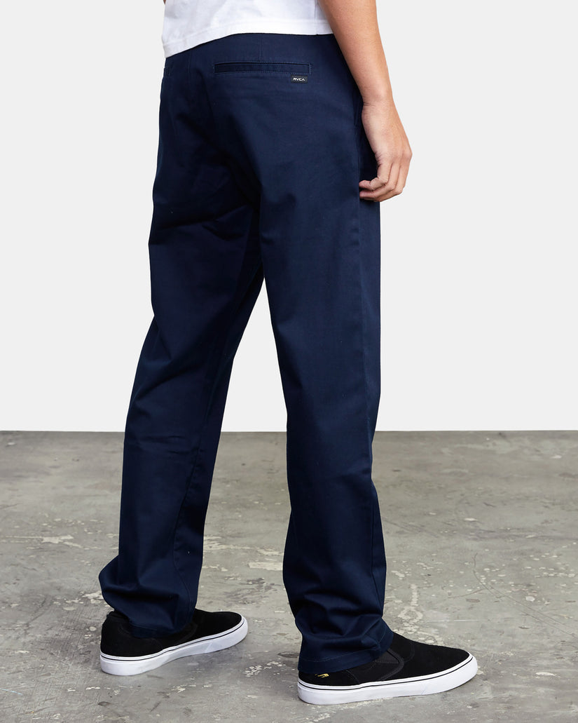 The Weekend Stretch Straight Fit Pants - Navy Marine