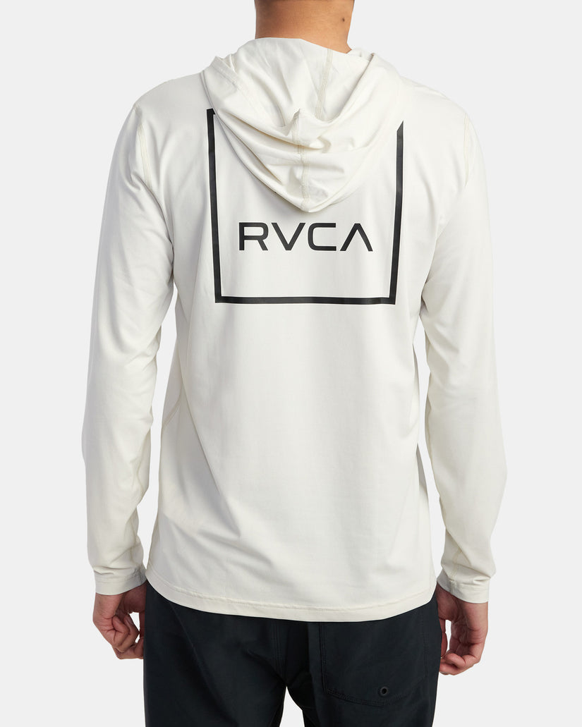 RVCA Long Sleeve Rashguard Hoodie - Silver Bleach