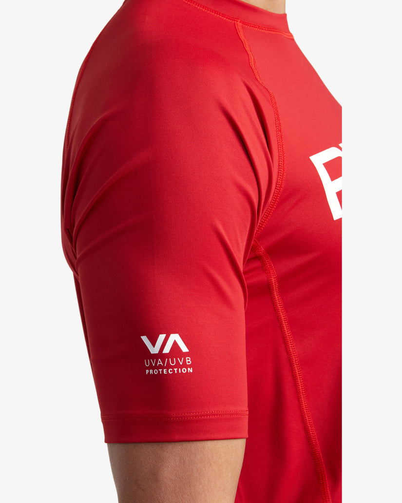 RVCA Short Sleeve Rashguard - Red