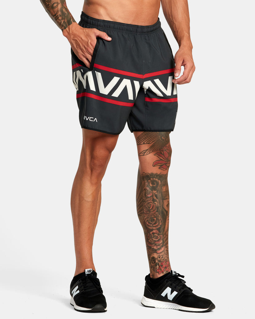 Hawaii Banded Yogger Stretch 17" Technical Shorts - Black