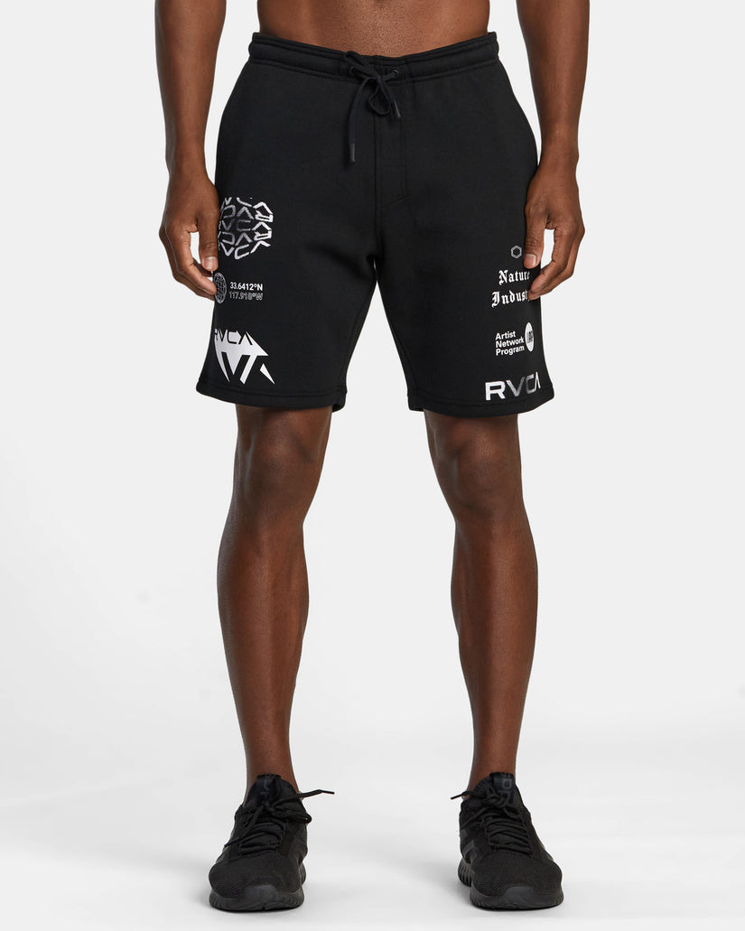 VA Sport 19" Sports Sweat Shorts - Black/White