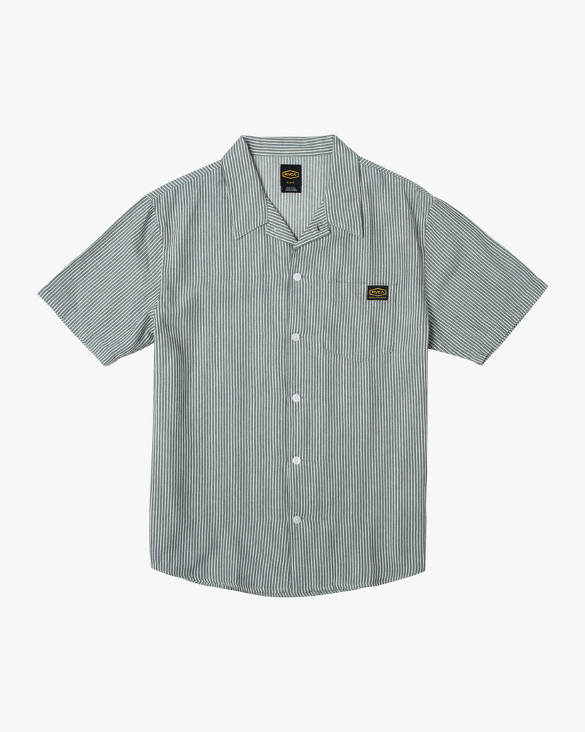 Dayshift Stripe II Short Sleeve Shirt - Balsam Green