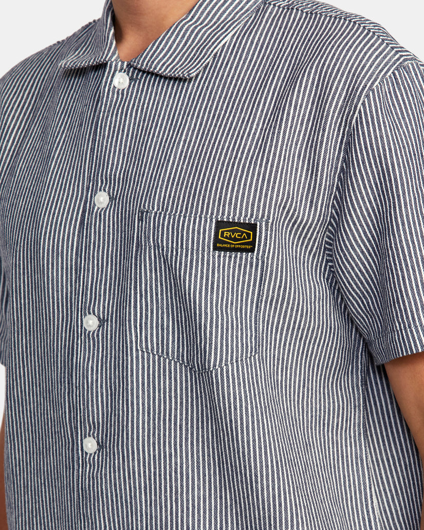 Dayshift Stripe II Short Sleeve Shirt - Moody Blue