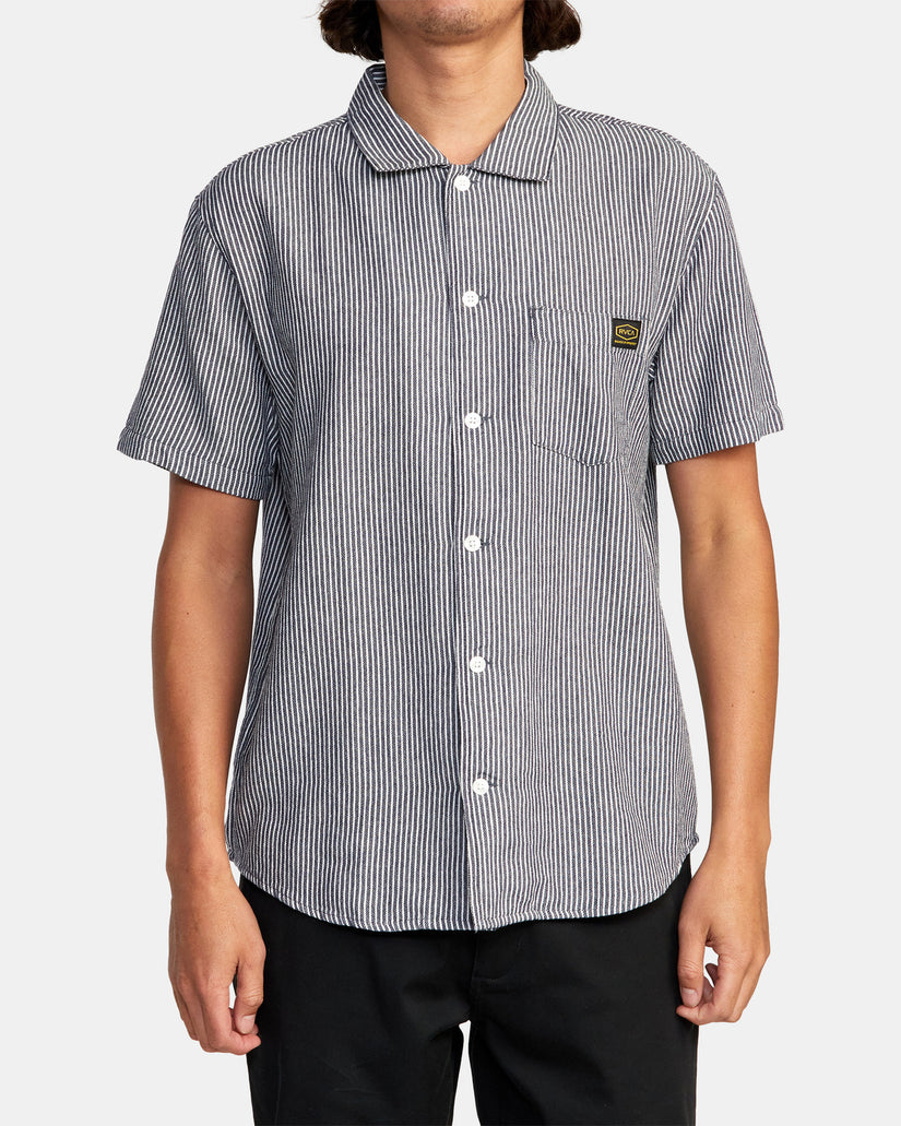Dayshift Stripe II Short Sleeve Shirt - Moody Blue