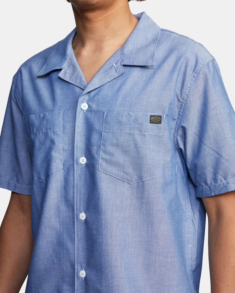 Dayshift Collection Dayshift Short Sleeve Shirt - Blue Chambray
