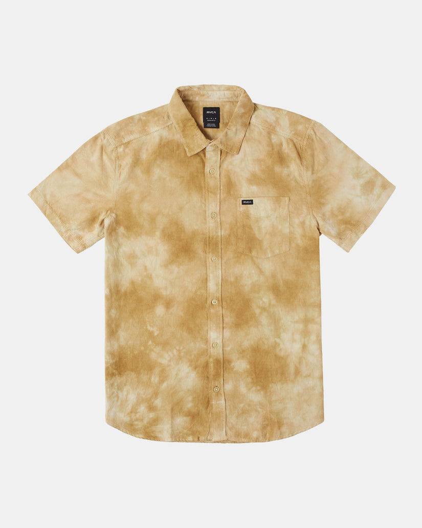 Bleach Corduroy Short Sleeve Shirt - Butterscotch