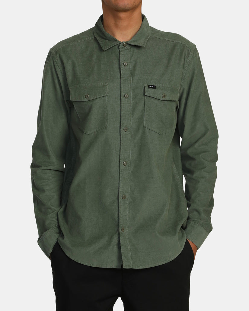 Freeman Cord Long Sleeve Shirt - Jade