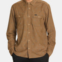 Freeman Cord Print Long Sleeve Shirt - Khaki
