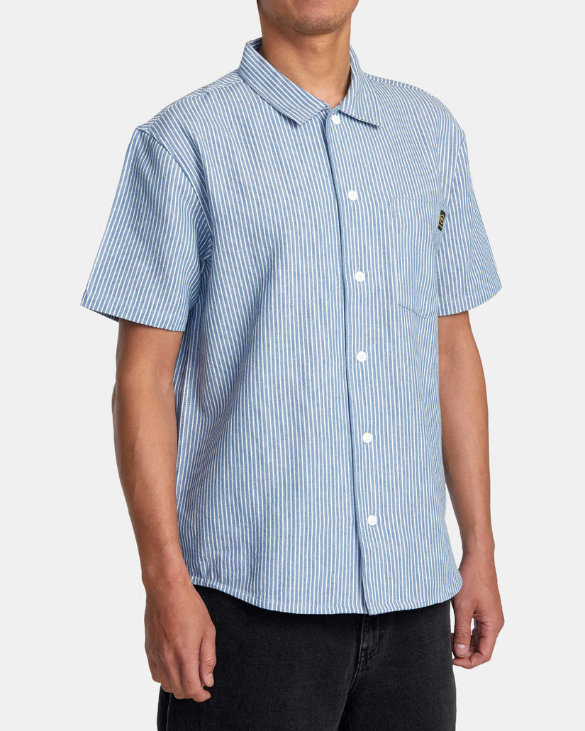 Dayshift Stripe II Short Sleeve Woven Shirt - Chambray