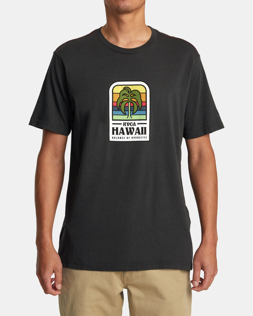 Hawaii Island Flora Tee - Pirate Black