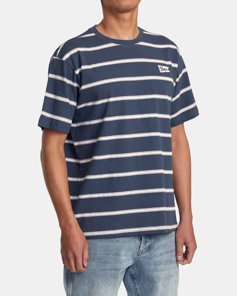 Vallejo Stripe Short Sleeve T-Shirt - Moody Blue