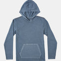 Boys Pocket Pigment Hooded Long Sleeve T-Shirt - Industrial Blue