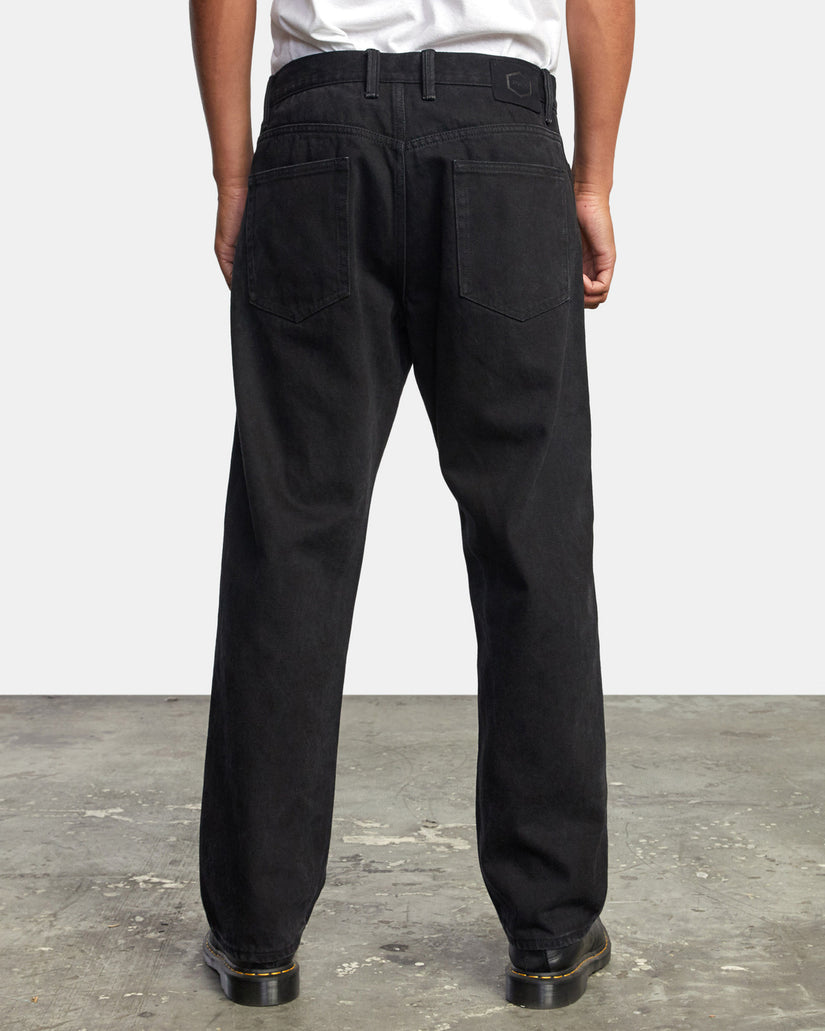 Americana Relaxed Fit Denim Jeans - Black Rinse