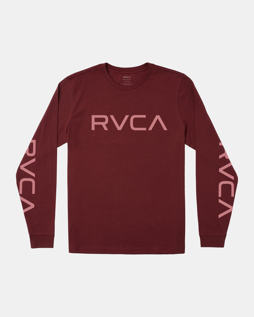 Big RVCA Long Sleeve Tee - Oxblood Red