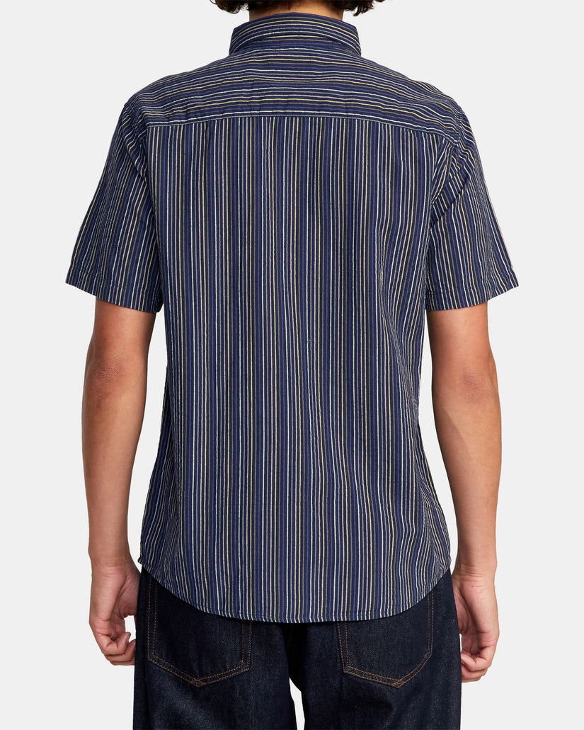 Endless Seersucker Short Sleeve Shirt - Moody Blue
